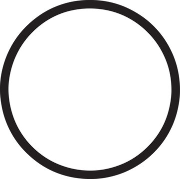 Simple Circle Shape Icon Design Element with Bold Outline on Transparent Background Vector