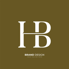 Letter Hb or Bh calligraphy minimal stylish logo