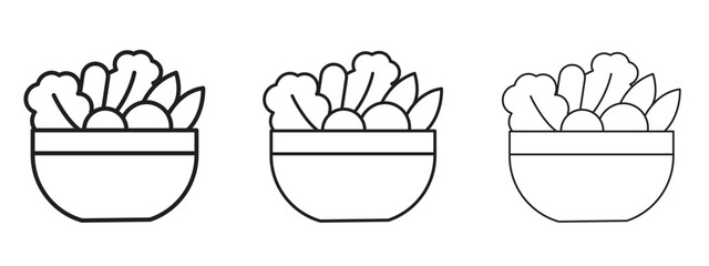 Salad icon Illustration Eps10. Line with editable stroke