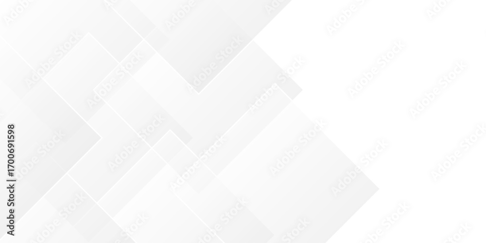Wall mural abstract white and gray overlap triangle geometric technology design. minimal rectangle randomly arr