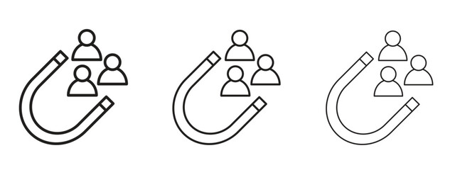 Lead generation icon Illustration Eps10. Line with editable stroke