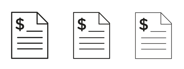 Invoice icon Illustration Eps10. Line with editable stroke