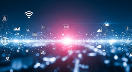 Global Network Connections and Digital Transformation in a Modern City Landscape