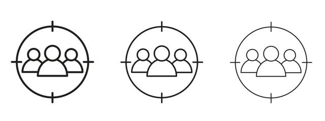 Focus group icon Illustration Eps10. Line with editable stroke