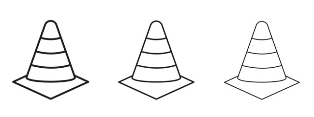 Construction cone icon Illustration Eps10. Line with editable stroke