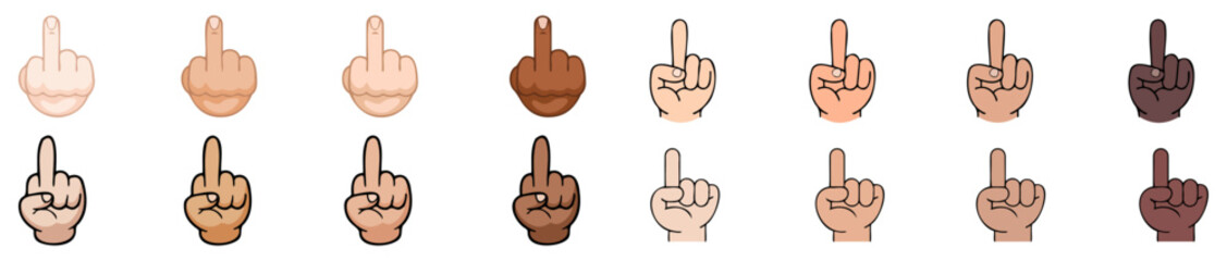 middle finger emoji gesture icon vector