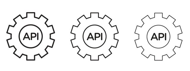 API icon Illustration Eps10. Line with editable stroke