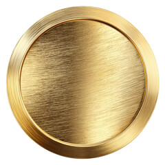 A gold coin with a shiny surface