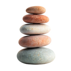 Balanced stack of smooth colorful stones on a black background