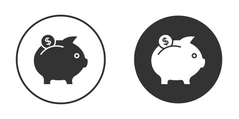 Piggy bank icon clipart flat designs. illustration vectors