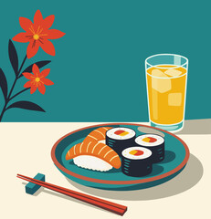 sushi food styling
