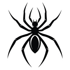 Spider Silhouette Vector on White Background