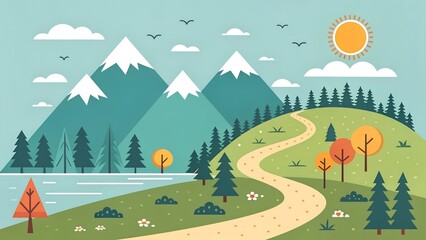 Obraz premium flat design adventure background