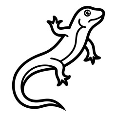 lizard silhouette icon vector on white background 