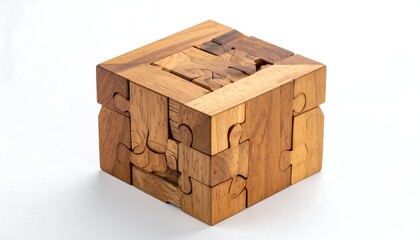 Wooden puzzle cube