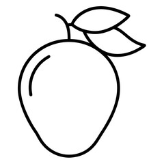 Mango outline icon vector on white  Background on white 