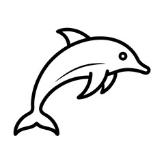 Obraz premium Porpoise outline icon vector on white background 