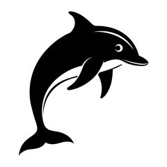 Porpoise outline icon vector on white background 