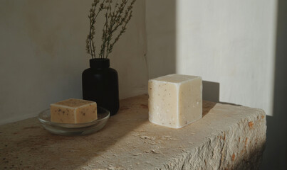 Minimalist soap and vase arrangement