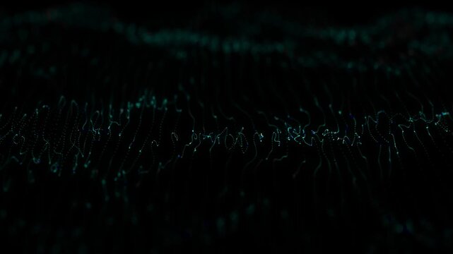 Abstract animated background with dark waves and flowing dotted patterns