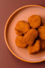 Chicken nugget with sauce, crispy nutritious fast food. Chicken nugget