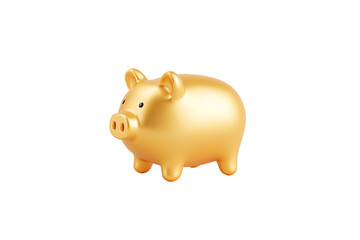 Obraz premium A Shiny Gold Piggy Bank, representing Savings and Investment. Capturing Financial security.