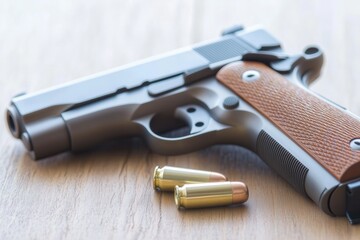 A pistol and ammunition.