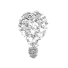 Lightbulb gears innovation vector design idea concept creative thinking problem solving technology solution