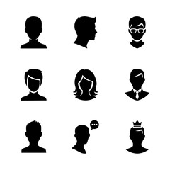 Diverse User Avatar and Profile Silhouettes Set