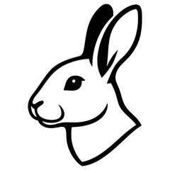 Obraz premium Rabbit Head in Profile