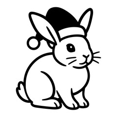 Rabbit with Santa Hat