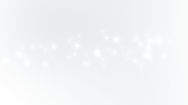 Abstract collection of shimmering bright particles and glowing light effects isolated on white background