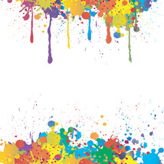 Colorful Paint Splatter Art Border