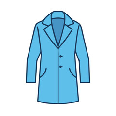 Light blue lab coat vector illustration for medical professional and science research use case