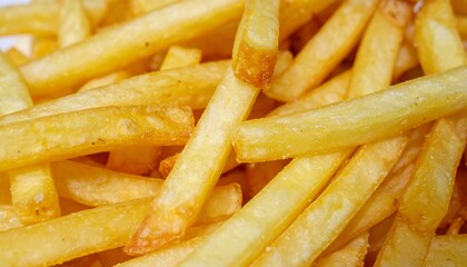 French Fries Close-Up, Pile of Golden Fried Potatoes