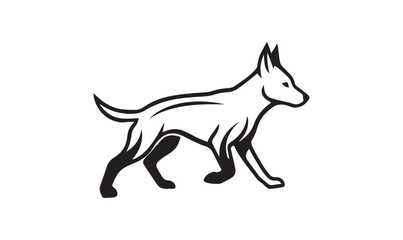 Walking Dog Vector Icon.