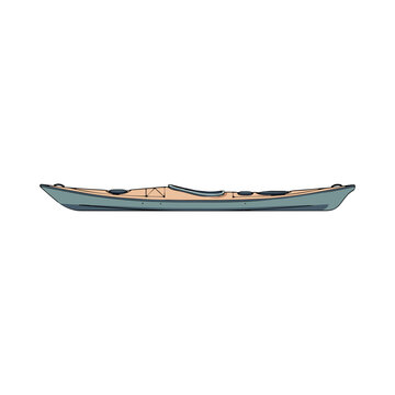 Aleut sea kayak (baidarka), clean outlines