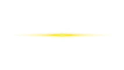 Yellow Energy Burst Horizontal Lens Flare Isolated on Transparent Background – Futuristic Glowing Light Effect, Lens Flare, Sparkle Light