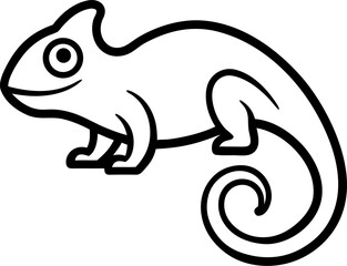 chameleon  outline icon vector on white background 