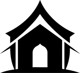 Fototapeta premium Hideout silhouette icon vector on white background 