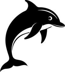 porpoise silhouette icon vector on white background