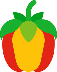 capsicum  colorful icon vector on white background 