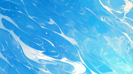 水が流れるような、青と白の大理石（マーブル）模様の背景