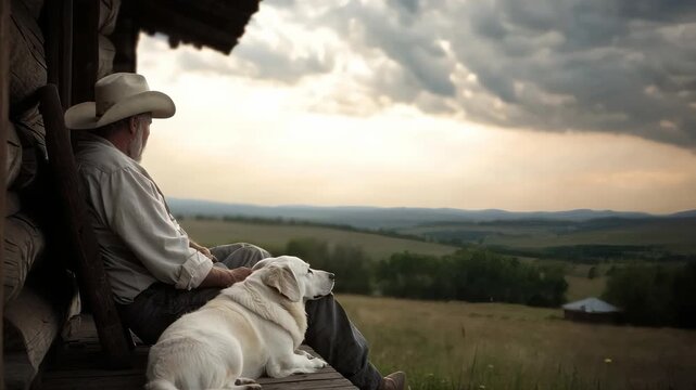 Ranch spirit: cowboy captured in daily task, embodying resilience, hard labor, pride, deep rooted values of American West, honoring legacy and cultural significance in rugged frontier life