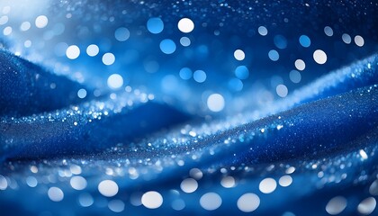 mesmerizing sapphire blue bokeh background with shimmering crystalline particles creating luxury abstract texture
