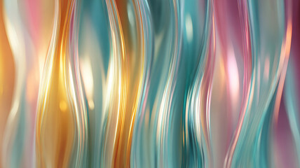 Captivating abstract liquid flow of golden and teal hues creates a mesmerizing, luxurious, and modern background.