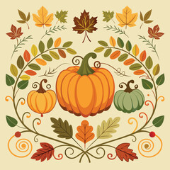 Autumn Pumpkin Arrangement with Decorative Wreath fall