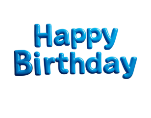 Happy Birthday formed with blue letter magnets