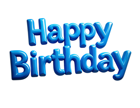 Happy Birthday formed with blue letter magnets