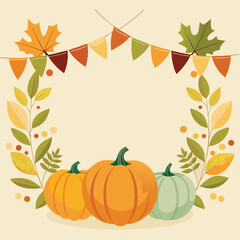 Autumnal Garland and Pumpkin Arrangement fall pumpkins